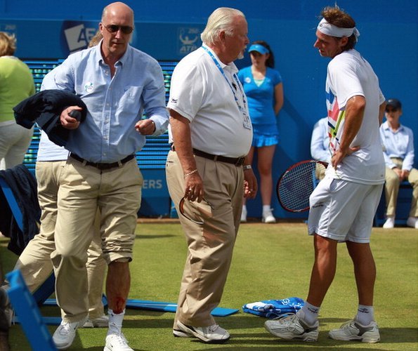 David Nalbandian argues against his disqualification at Queen's