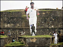 Huge Murali cutout in Galle