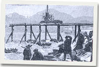 Llun o'r harbwr newydd yn y London Illustrated News