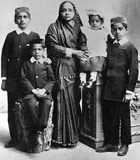 Kasturba Gandhi and children