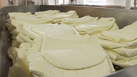 Curds after cheddaring