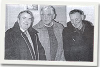 Tri o'n hen gydweithwyr yn y Swydda Bost - Gwyn Hughes, John Guest Rowlands a Dei Cilgellan