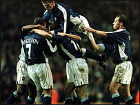 Marcus Stewart scoring at Liverpool, 2000.