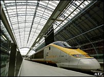 Eurostar train in St Pancras