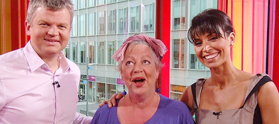 Adrian and Christine with guest Jo Brand