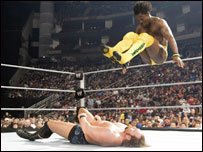 Kofi Kingston in action in the WWE