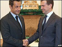 Hai tổng thống Sarkozy và tổng thống Medvedev