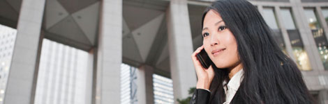 A woman on a mobile phone