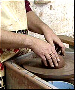 Potter at wheel