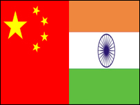 پرچم چین وهند 