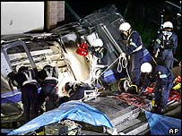 Po nehodě japonského vlaku