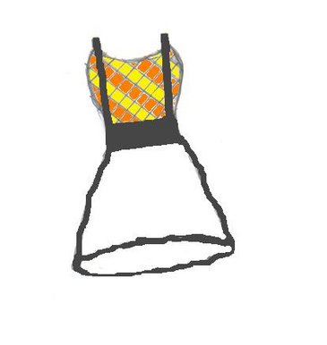 Pinafore checked dress in orange & yellow