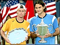 लेटन ह्युइट और रॉजर फ़ेडरर 