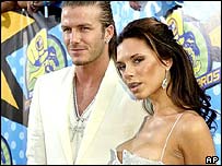 David Beckham e a mulher Victoria