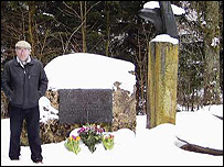 Roger Keen at the plane crash memorial 