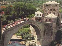 Mostar Köprüsü savaş öncesinde