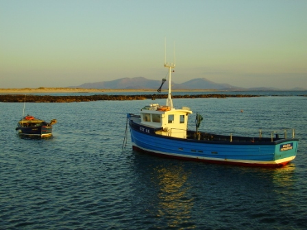 Stinky Bay Benbecula with Hecla & Bhein Mhor of South Uist behind