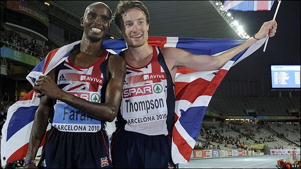 Mo Farah and Chris Thompson
