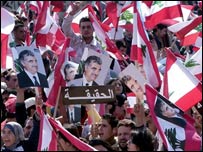 Manifestação contra a Síria em Beirute