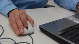 A man using a laptop