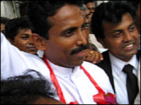 Jayantha Wijesekara, MP, with supporters (photo KS Udayakumar)