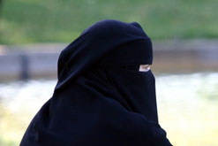 Woman wearing the burka
