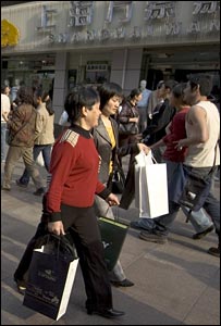 Shoppers in China