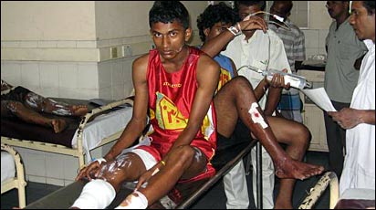 A wounded in the hospital (photo elmo Fernando) 