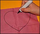 Picture: Draw a heart shape on your material