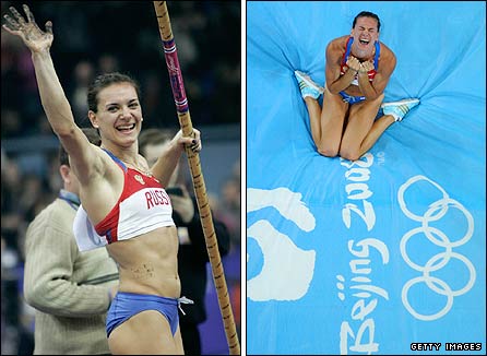 Yelena Isinbayeva enjoys success indoors and outdoors