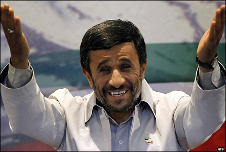 President Mahmoud Ahmadinejad gestures during a press conference in Tehran on June 14, 2009