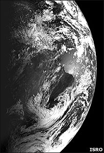 Imagem da Terra tirada pela Chandrayaan (Foto: Organização Indiana de Pesquisa Espacial - ISRO)