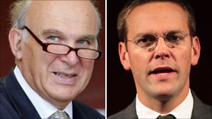 Vince Cable and James Murdoch
