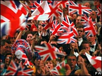 Flag flying at the last night of the Proms