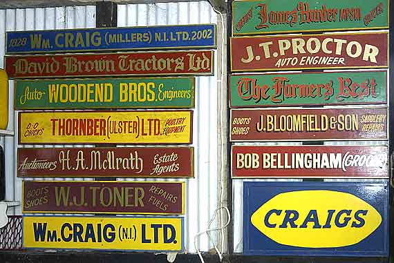 Signs from local businesses, many no longer in existence.
