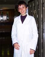 Ruth in her white coat