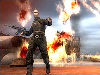 Cena da primeira versão do game Mercenaries