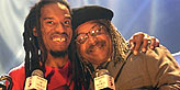 Awards presenter Benjamin Zephaniah with Juan de Marcos Gonzalez
