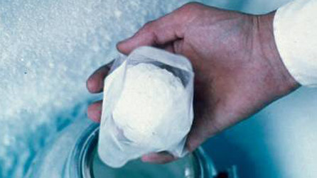 An enormous hailstone from 1968. Copyright R K Pilsbury.
