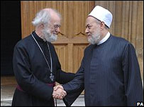 Rowan Williams, líder anglicano, e o mufti do Egito, Ali Gomaa