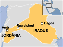 Mapa da Jordânia e localização do campo