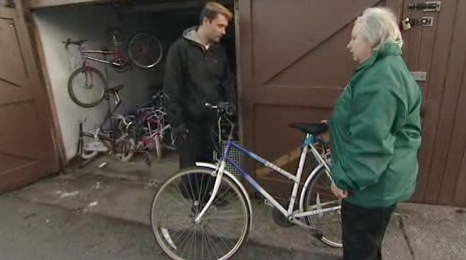 Dorothy with the bikes
