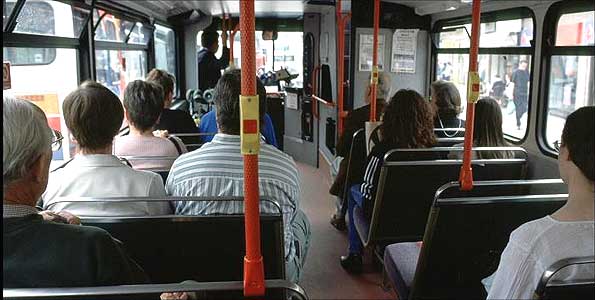 Bus passengers in Cambridge