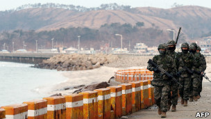 韩国延坪岛军人