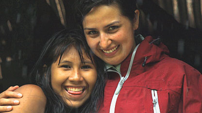 Laura with her Marubo friend