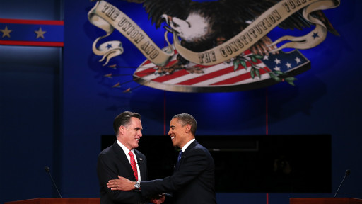 Tổng thống Barack Obama và ứng viên đảng Cộng hòa Mitt Romney