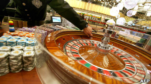 澳門新葡京賭場內某輪盤賭桌（資料圖片）