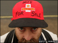 Protesting postal worker