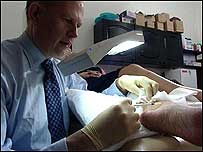 Dr Sheill with patient