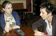 Charli interviewing Pat from The Talks